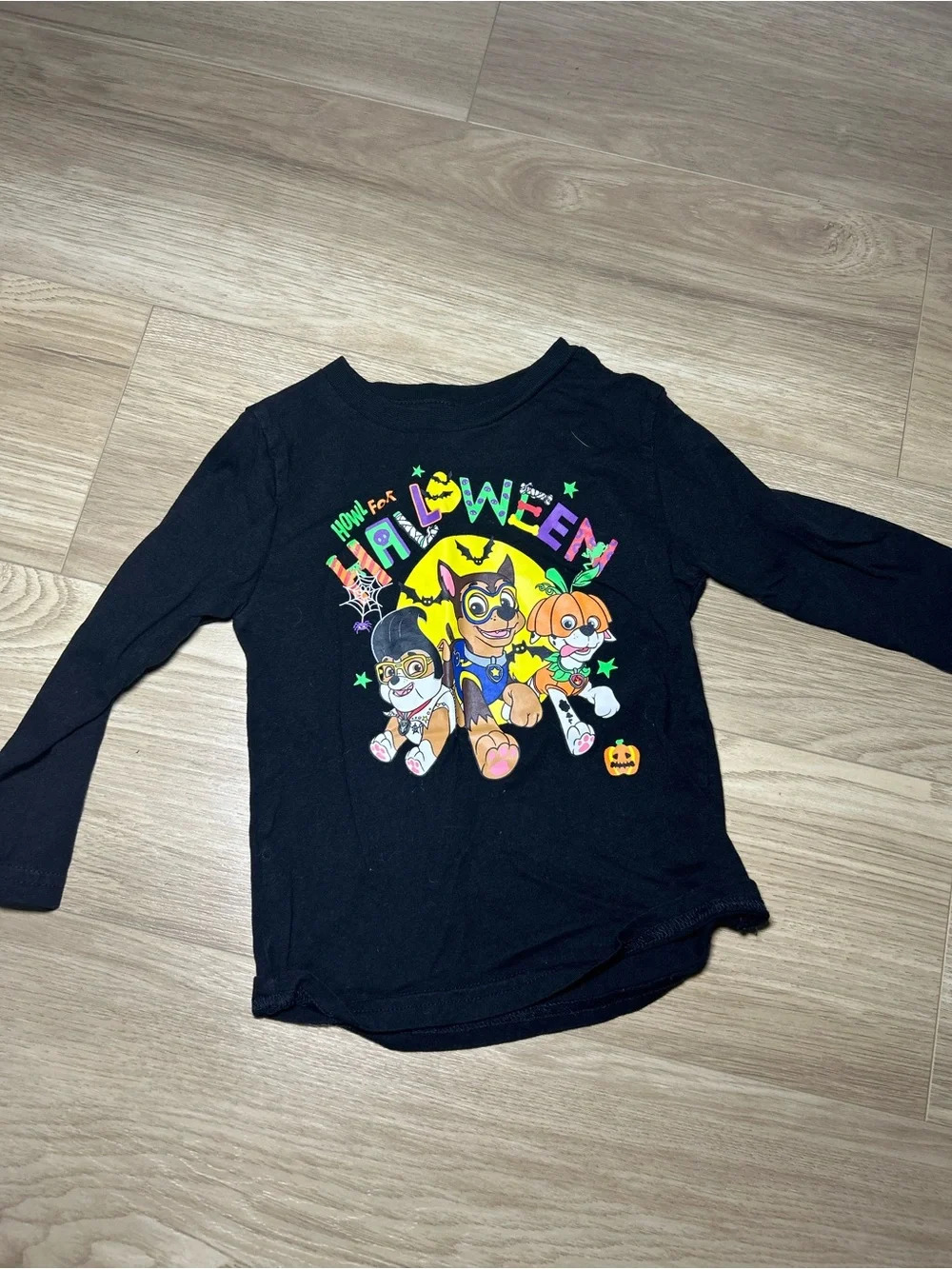 Nickelodeon Black Halloween Graphic Long Sleeve Tee